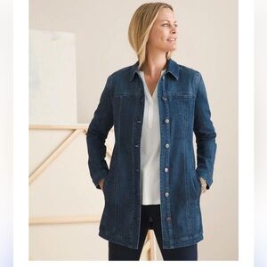 Elongated Denim Jacket Chico’s Sz 2